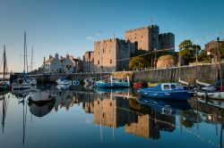 Alba al Castello Rushen di Casteltown, Isola di Man