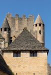 Architettura del castello medievale di Beynac-et-Cazenac, Francia.


