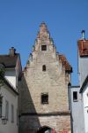 Architettura della Sandauer Tor a Landsberg am Lech, Germania. Rappresenta l'antico ingresso nord della cittadina della Baviera.
