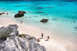 Bermuda Beach nella Horseshoe Bay, Hamilton. Sabbia finissima e acqua cristallina per questa spiaggia dell'isola di Bermuda.
