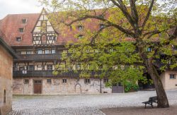 Cortile interno dell'Alte Hofhaltung a Bamberga, Germania. Questa citatdina è una delle principali destinazioni turistiche della nazione.
