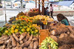 Frutta e verdura al mercato di Fort-de-France, Martinica. Fra queste bancarelle si possono trovare tutti i frutti tropicali tipici dei Caraibi - © Ana del Castillo / Shutterstock.com