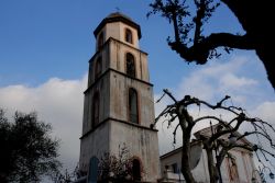 Il campanile della chiesa di Giffoni Valle Piana, provincia di Salerno, Campania.

