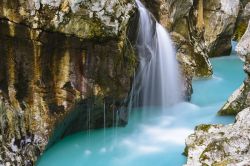 Il canyon del fiume Isonzo in Slovenia, non distante da Caporetto.