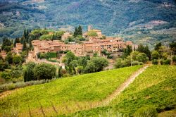Il piccolo borgo di  Montefioralle in Toscana, siamo nel territorio comuncale di Greve in Chianti, provincia di Firenze