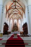 Interno della chiesa di San Giacobbe a Bamberga, Germania: a dispetto della facciata barocca, questo edificio religioso è al suo interno in stile romanico, unico esempio nell'intera ...