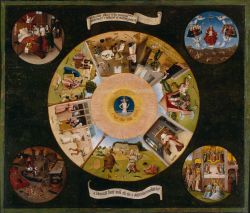 "I sette peccati capitali", opera del pittore olandese Jheronimus Bosch, nativo di '2-Hertogenbosch.