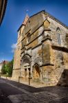 La chiesa in pietra del villaggio medievale di Monpazier: questa località fa parte dei borghi più belli di Francia.

