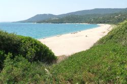 La grande spiaggia di Olmeto in Corsica occidentale, a nord di Propiano