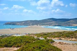 La spiaggia dei due mari a Prassonisi (Parsonisi), isola di Rodi (Dodecaneso), Grecia