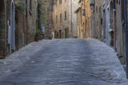 La strada principale di Barberino Val d'Elsa, Toscana.
