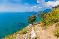 Paesaggio della Costiera Amalfitana nei pressi di Praiano in Campania