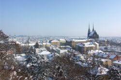 Panorama di Brno in Moravia neve Repubblica Ceca ...