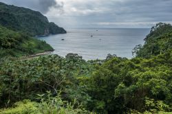 Panorama dall'alto su Wafers Bay a Cocos Island, Costa Rica.