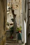 Una stradina nel centro storico di Altomonte in una giornata estiva, Cosenza, Calabria.


