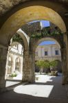 Un antico chiostro nel centro di Ispica, provincia di Ragusa, Sicilia