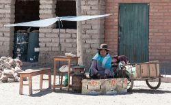 Una bancarella sulla strada per Oruro, Bolivia: qui si possono acquistare piatti di street food - © Laura Facchini / Shutterstock.com
