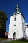 Una chiesa nel centro storico di Fredrikstad, Norvegia. La parte vecchia della città sorge sulla sponda orientale dal fiume Glomma ed è la cittadina fortificata meglio conservata ...