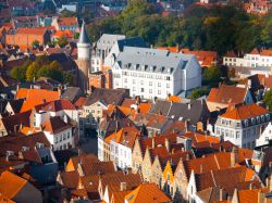 Vista aerea del centro di Bruges una delle città più belle del Belgio