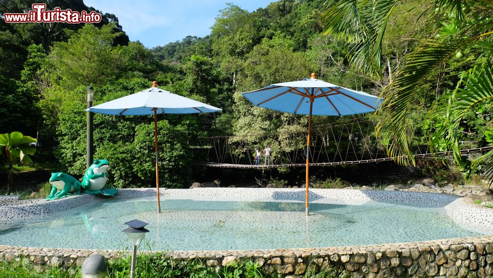 Immagine Piscina di acqua calda nel parco pubblico di Raksa Warin nella provincia di Ranong, Thailandia.