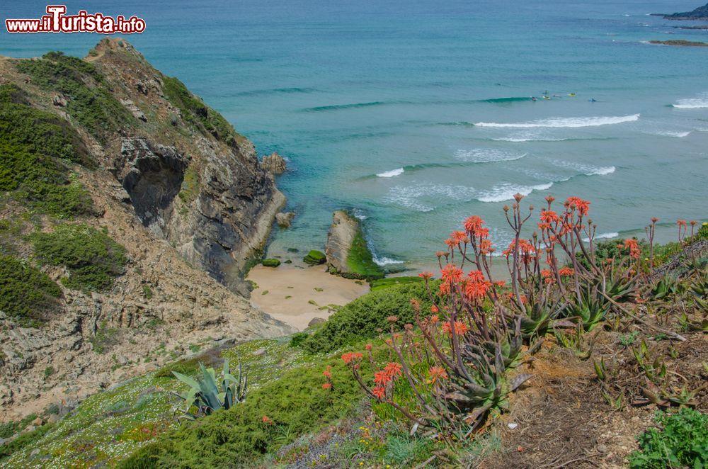 Immagine Praia Adegas, una spiaggia vicino a Carrapateira in Algarve, Portogallo.