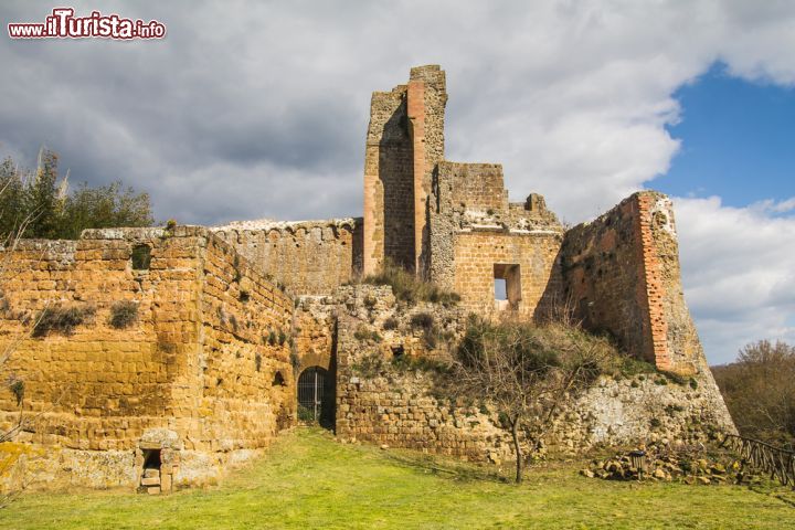 Immagine Rovine della Rocca Aldobrandesca di Sovana, Toscana. Simbolo del potere della famiglia Aldobrandeschi, da cui ha preso il nome, questo edificio di architettura militare venne edificato attorno all'anno Mille su strutture preesistenti di epoca etrusca. Rimase abbandonata a lungo prima di essere restaurata nel corso del XV° secolo. In seguito, con l'annessione di questo territorio al Granducato di Toscana, fu Cosimo I° de' Medici a farvi eseguire interventi di ristrutturazione che non impedirono però alla rocca di cadere nuovamente in degrado - © Buffy1982 / Shutterstock.com