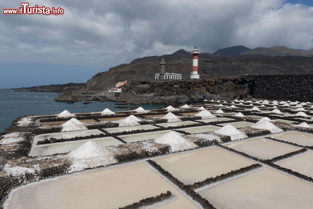 Immagine Piscine di roccia vulcanica usate come saline presso Fuencaliente sull'isola di La Palma, Canarie, Spagna.
