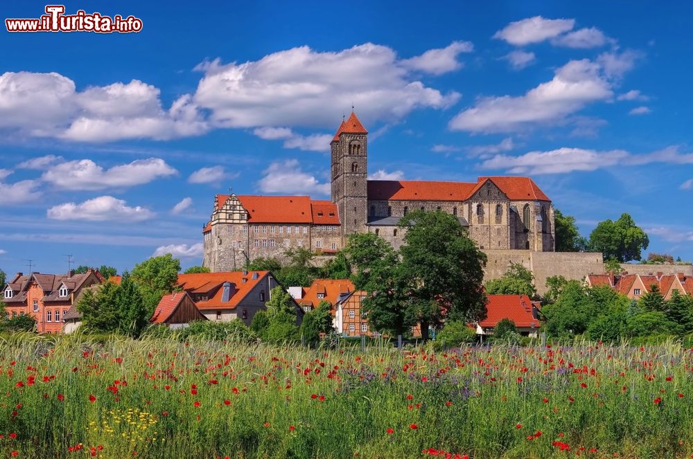 Immagine Uno scorcio della cittadina di Quedlinburg, Germania. Situato nel land della Sassonia-Anhalt, è un grazioso centro di 25 mila abitanti.