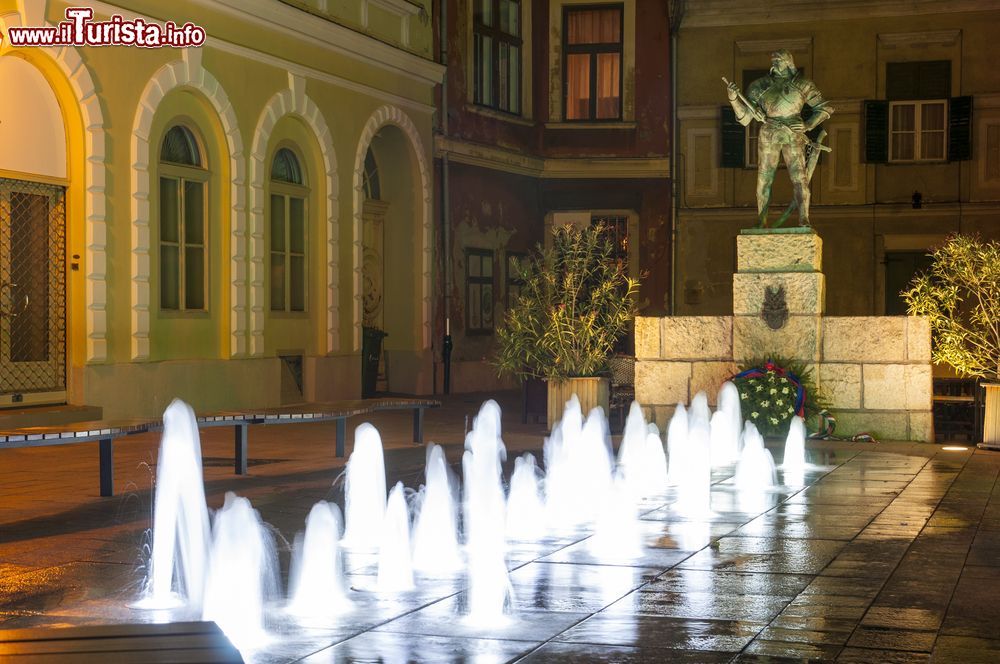 Immagine Scorcio panoramico notturno della città di Szekesfehervar, Ungheria.