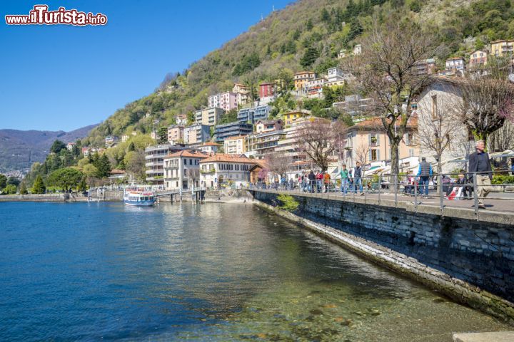 Immagine Scorcio panoramico sul lago di Como, Lombardia - Le acque del Lario si estendono da Como per 46 chilometri raggiungendo una profondità massima di oltre 400 metri. La sua caratteristica forma a Y rovesciata, lo rende riconoscibile anche dall'alto © Anilah / Shutterstock.com