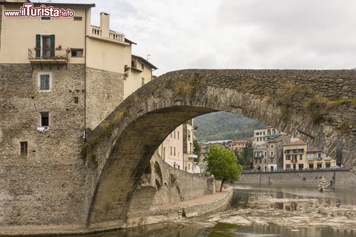 Immagine Particolare del borgo di Dolceacqua, Imperia, in una giornata estiva nuvolosa - Anche con le nuvole che ne offuscano il cielo, questo borgo della Val Nervia, a due passi da Ventimiglia, è uno dei più suggestivi della Liguria © Igor Marx / Shutterstock.com