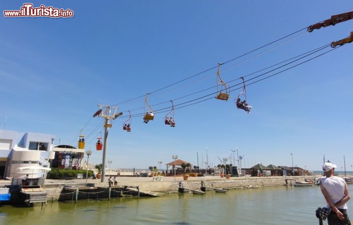 Immagine La Transcanal, l'inusuale seggiovia di Palavas-les-Flots, per attraversare il fiume Lez. La seggiovia sulla spiaggia ci porta in America, a Seaside Heights, New Jersey e la sua "Passerella" o quella a Daytona beach.