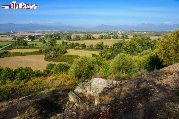 Immagine Un paesaggio di campagna nei pressi di Aleria, Corsica - la cittadina di Aleria, che anticamente fu capitale della Corsica, si trova nella microregione della Costa Serena, nell'estremo nord della Corsica. Il territorio prevalentemente pianeggiante di queste zone, permette la coltivazione di cereali, alberi da frutto e vigneti. - © RnDmS / Shutterstock.com