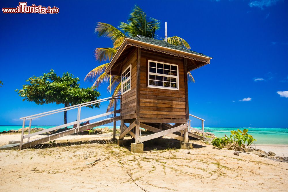 Immagine Torretta di avvistamento in legno a Pigeon Point, Trinidad & Tobago, Caraibi.