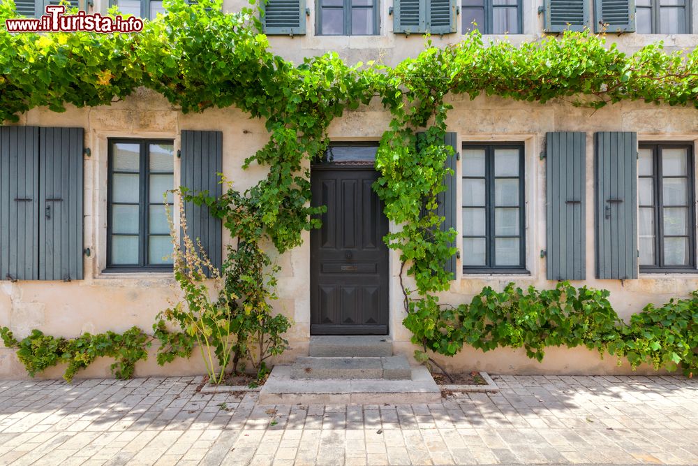 Immagine Una tradizionale casa di Ars-en-Ré affacciata su una via acciottolata, isola di Ré, Francia.