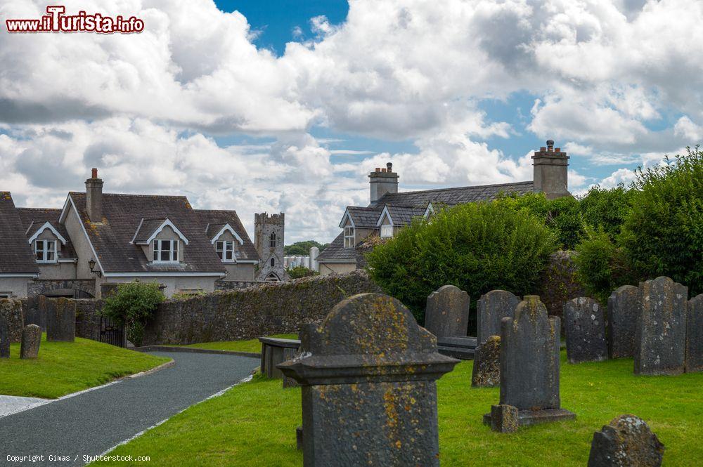 Immagine Tradizionali case irlandesi di fronte alla cattedrale di St. Canice a Kilkenny - © Gimas / Shutterstock.com