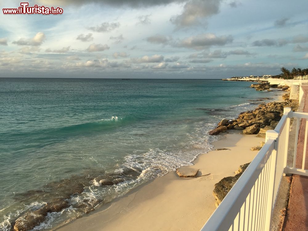 Immagine Un tratto di litorale sabbioso a Bimini, Bahamas. Nei secoli scorsi l'isola era utilizzata dai pirati che cercavano di appropriarsi delle navi spagnole che viaggiavano dal Sud America all'Europa.