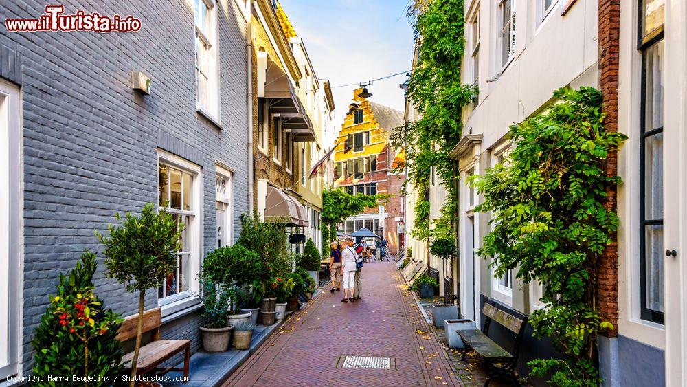 Immagine Un bel tramonto su una stradina del centro di Middelburg, Olanda - © Harry Beugelink / Shutterstock.com