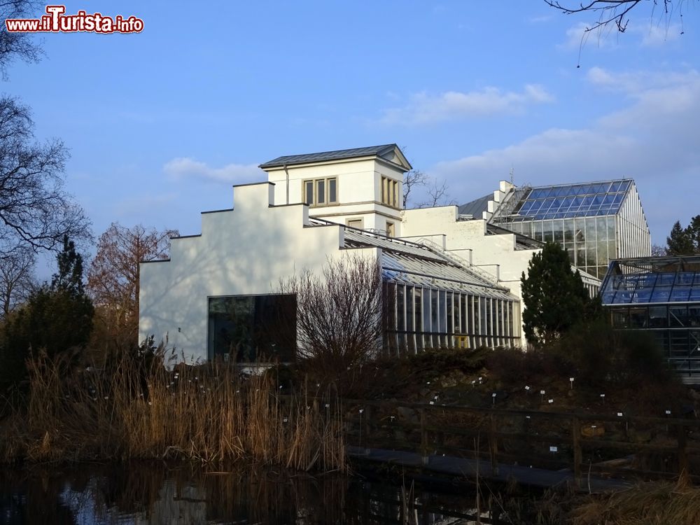 Immagine Un edificio del giardino botanico di Lipsia, Germania.