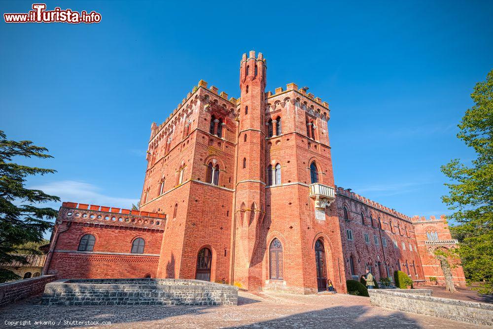 Immagine Un suggestivo panorama del castello di Brolio, Toscana. Questo edificio con i suoi giardini si trova nei pressi di San Regolo nel Comune di Gaiole in Chianti - © arkanto / Shutterstock.com