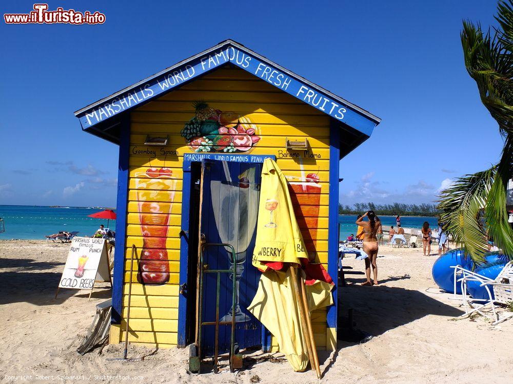 Immagine Un tipico bar sulla spiaggia di Nassau, arcipelago delle Bahamas. Situata sull'isola di New Providence, la città di Nassau è diventata nel corso del tempo una delle destinazioni turistiche più rinomate di questi territori - © Robert Szymanski / Shutterstock.com