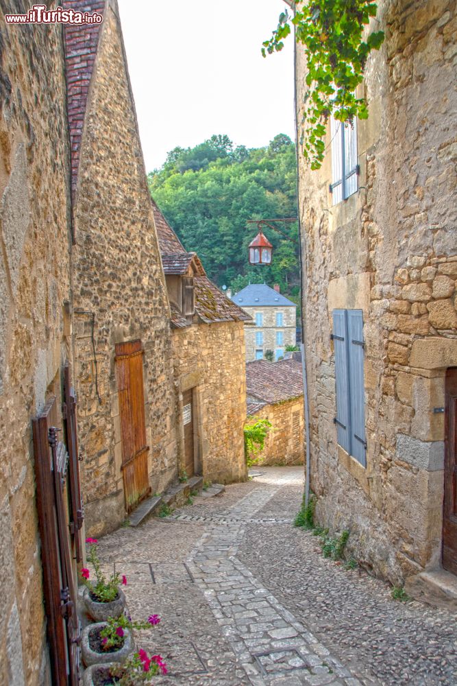 Immagine Un vicoletto acciottolato nel centro di Beynac-et-Cazenac, Francia.