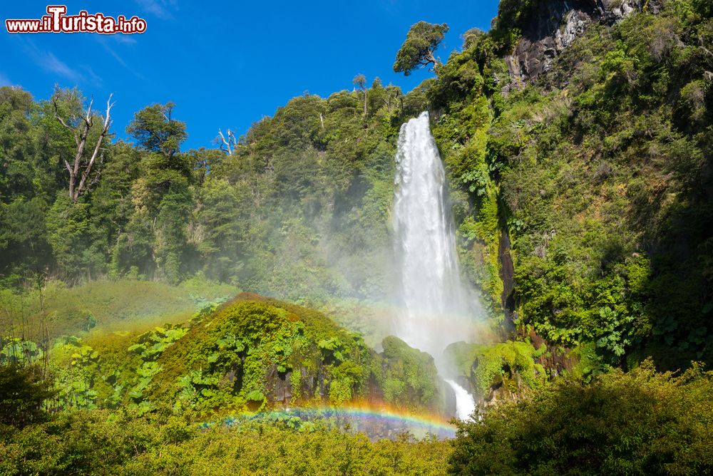 Immagine Una bella immagine della cascata Salto El Leon a Pucon, Cile.