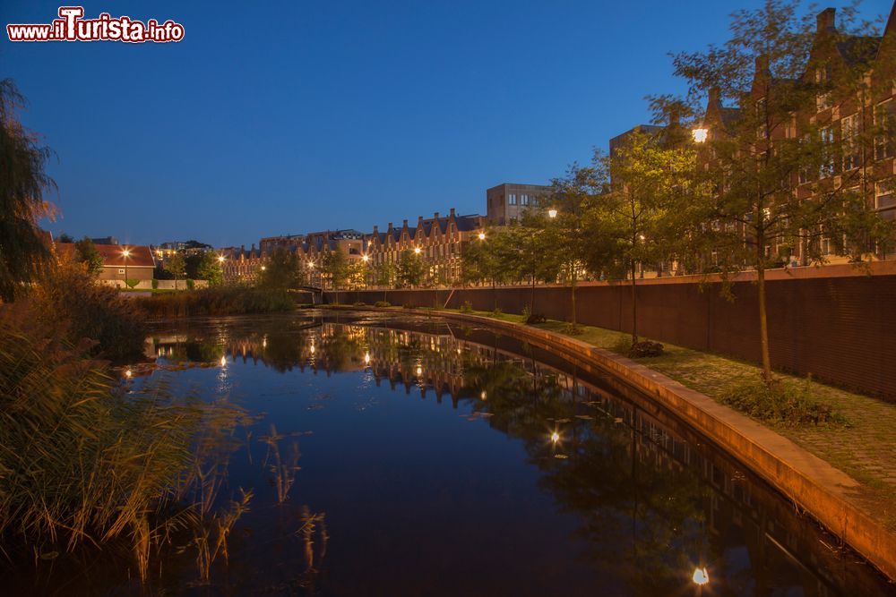 Immagine Una bella immagine notturna della Contre Escarpe di Doesburg, Olanda.