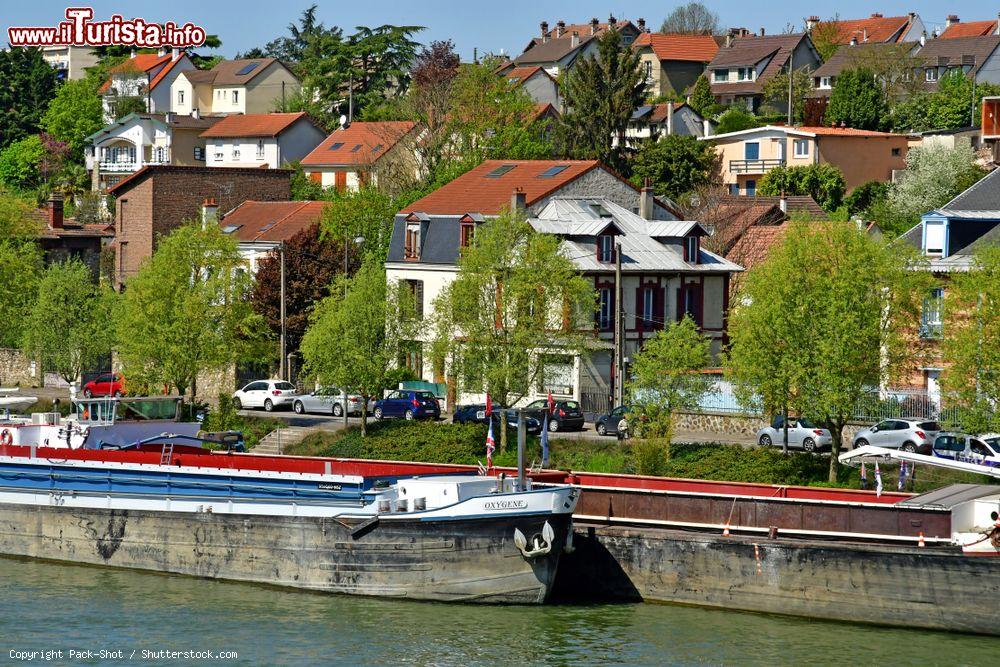 Immagine Una chiatta sul fiume Senna a Conflans-Sainte-Honorine, Francia. Questa cittadina si trova alla confluenza della Senna e dell'Oise a 25 km dalla capitale Parigi - © Pack-Shot / Shutterstock.com
