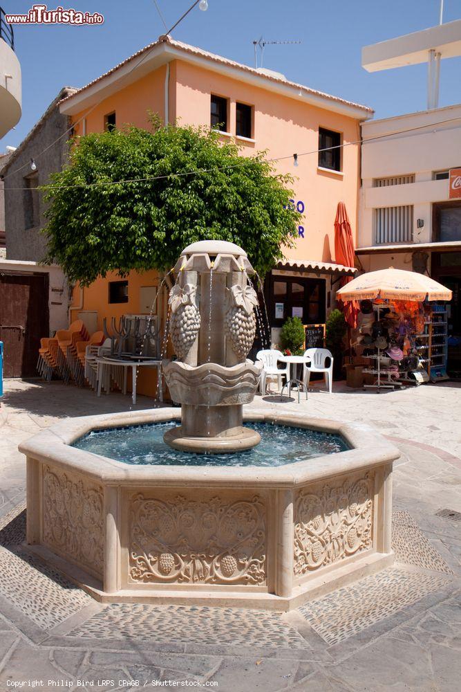 Immagine Una fontana con motivi vegetali in una piazzetta di Pissouri, isola di Cipro - © Philip Bird LRPS CPAGB / Shutterstock.com