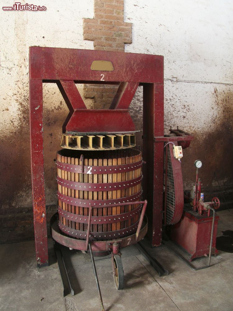 Immagine Una pressa per il vino in una cantina di Mendoza, Argentina.