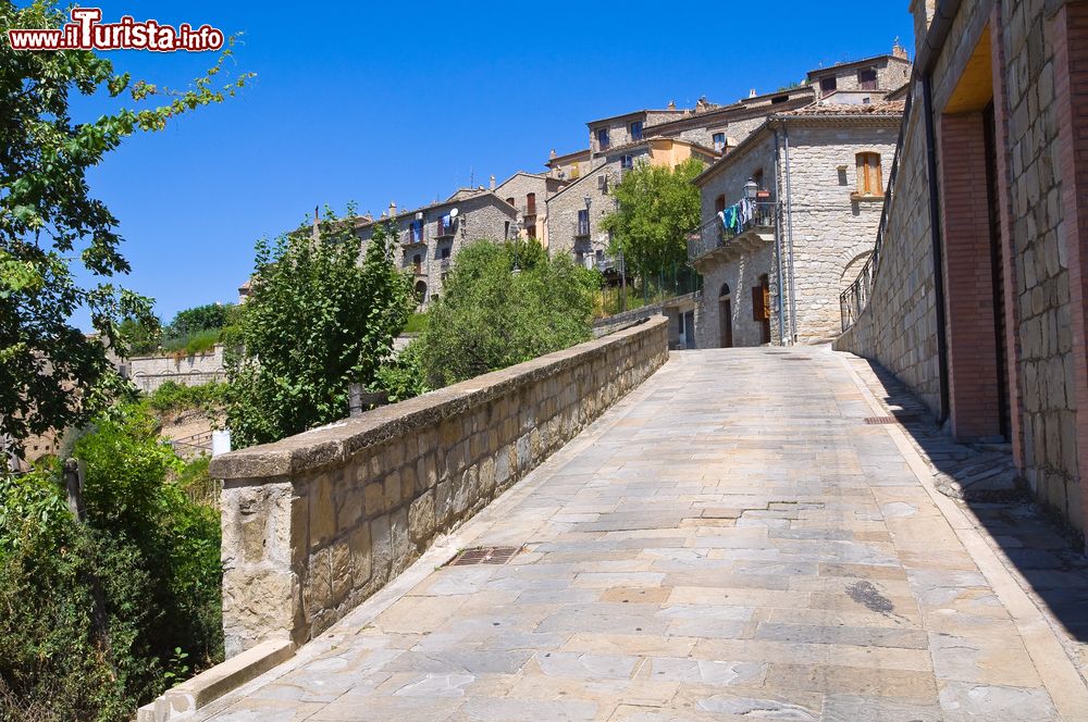 Immagine Una strada lastricata nel borgo di Guardia Perticara, Basilicata.