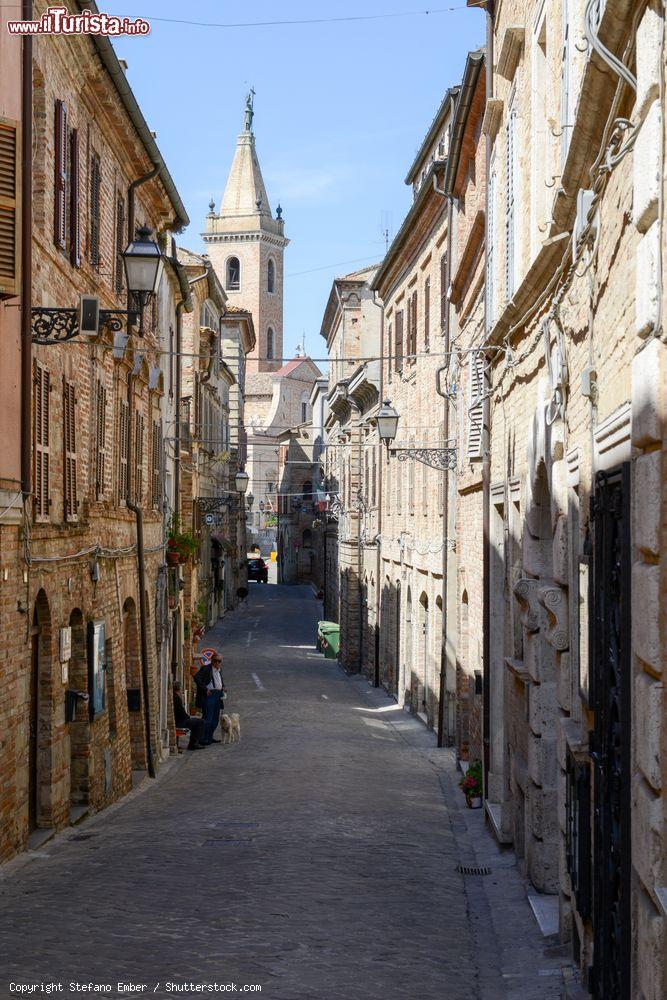 Immagine Una via del centro storico di Ripatransone, Marche, Italia. Questa bella città d'arte vanta strutture museali e vive di turismo e agricoltura emergendo nella produzione dell'olio e del vino - © Stefano Ember / Shutterstock.com