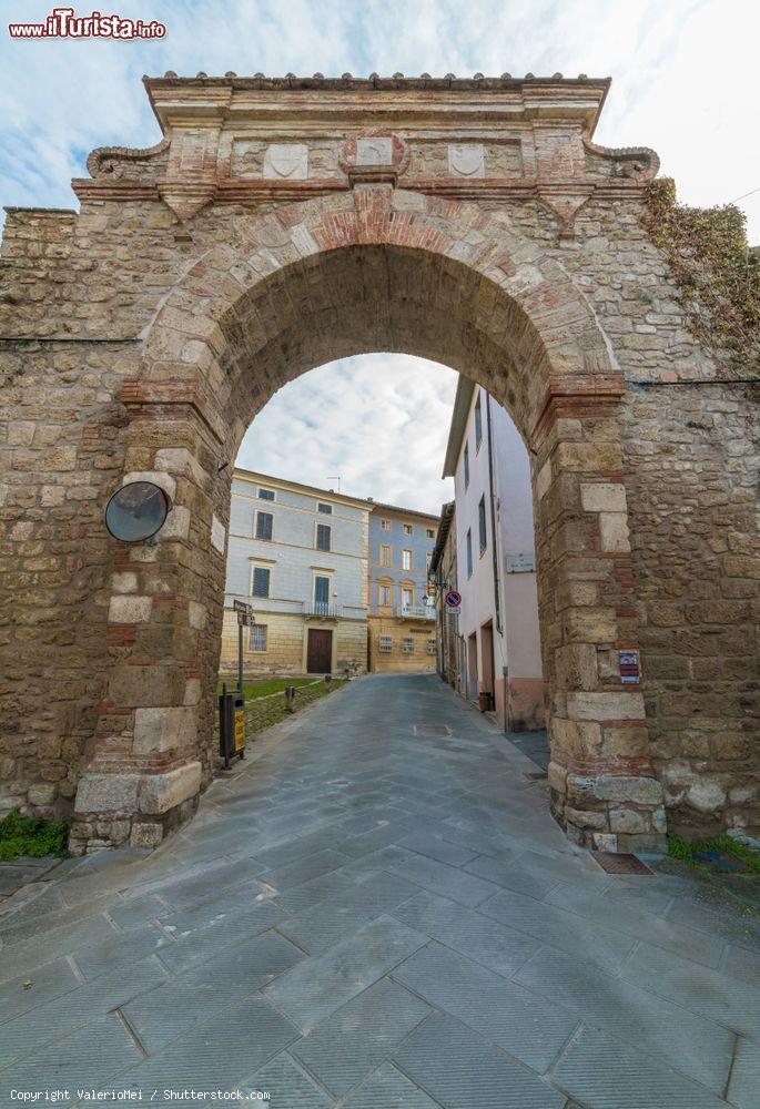 Immagine Un'antica porta d'ingresso alla città di Asciano, Toscana. A delimitare il centro storico cittadino sono le mura che un tempo costituivano il sistema difensivo  - © ValerioMei / Shutterstock.com